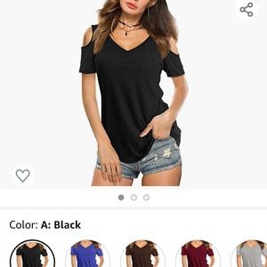 Black cold shoulder top